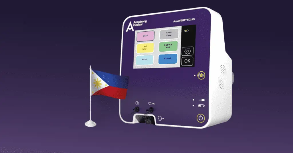 Armstrong Medical Aquavent FD140i with a Philippines flag